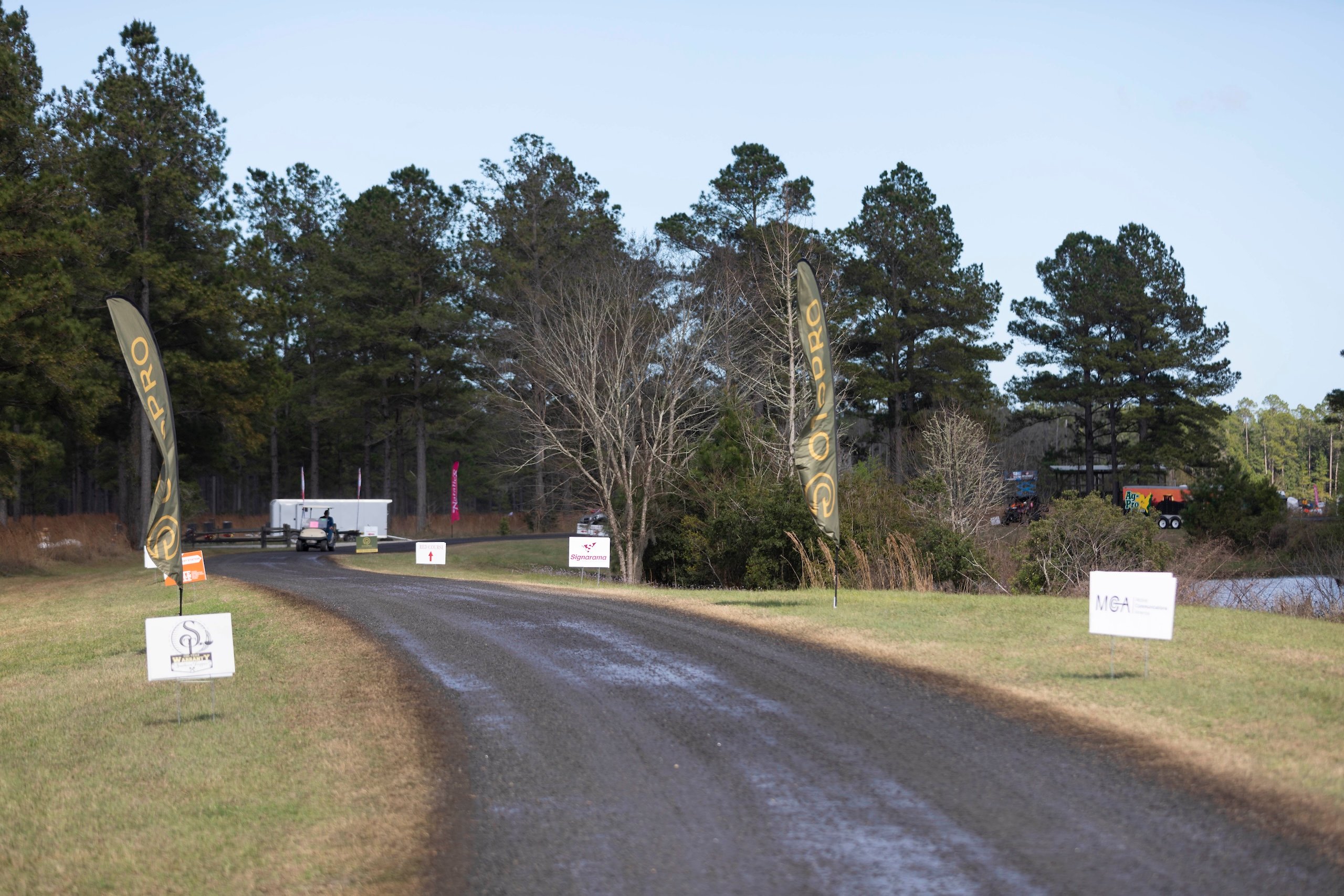 A dirt road leading into the Seminole Cup area.